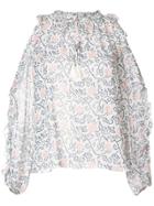 Ulla Johnson Floral-print Cold-shoulder Blouse - White
