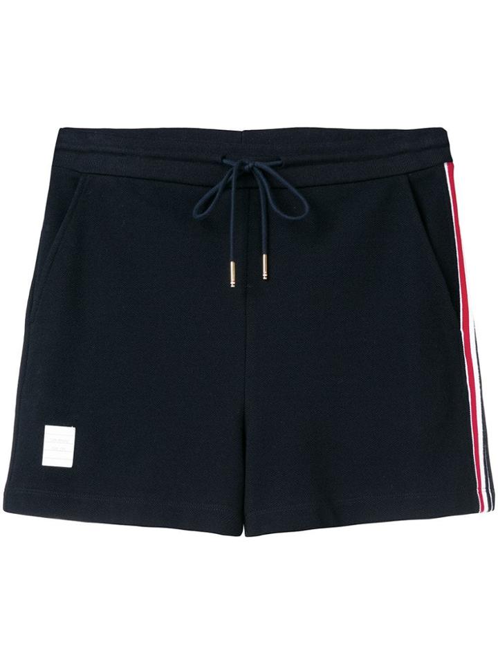 Thom Browne Rwb Stripe Piqué Shorts - Blue