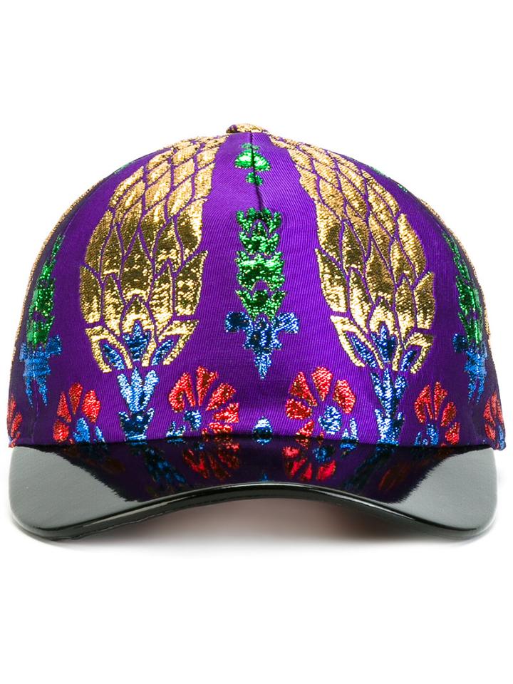 Gucci Lurex Cap, Women's, Size: Small, Pink/purple, Polyester/metallic Fibre/silk/silk