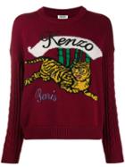 Kenzo Tiger Logo Knitter Sweater - Red