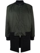 Letasca Trompe L'oeil Bomber Coat, Men's, Size: Large, Green, Polyester/wool