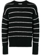 Ami Paris Striped Oversized Sweater - Black