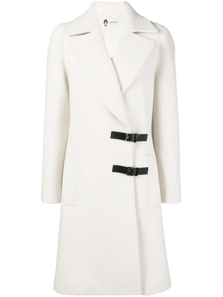 Lanvin Buckle Detail Coat - White