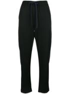 Semicouture Cropped Tracker Pants - Black