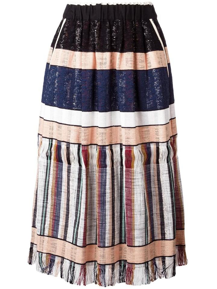 Forte Forte Striped Gathered Skirt, Women's, Size: 2, Cotton/polyamide/spandex/elastane/cotton