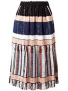 Forte Forte Striped Gathered Skirt, Women's, Size: 2, Cotton/polyamide/spandex/elastane/cotton