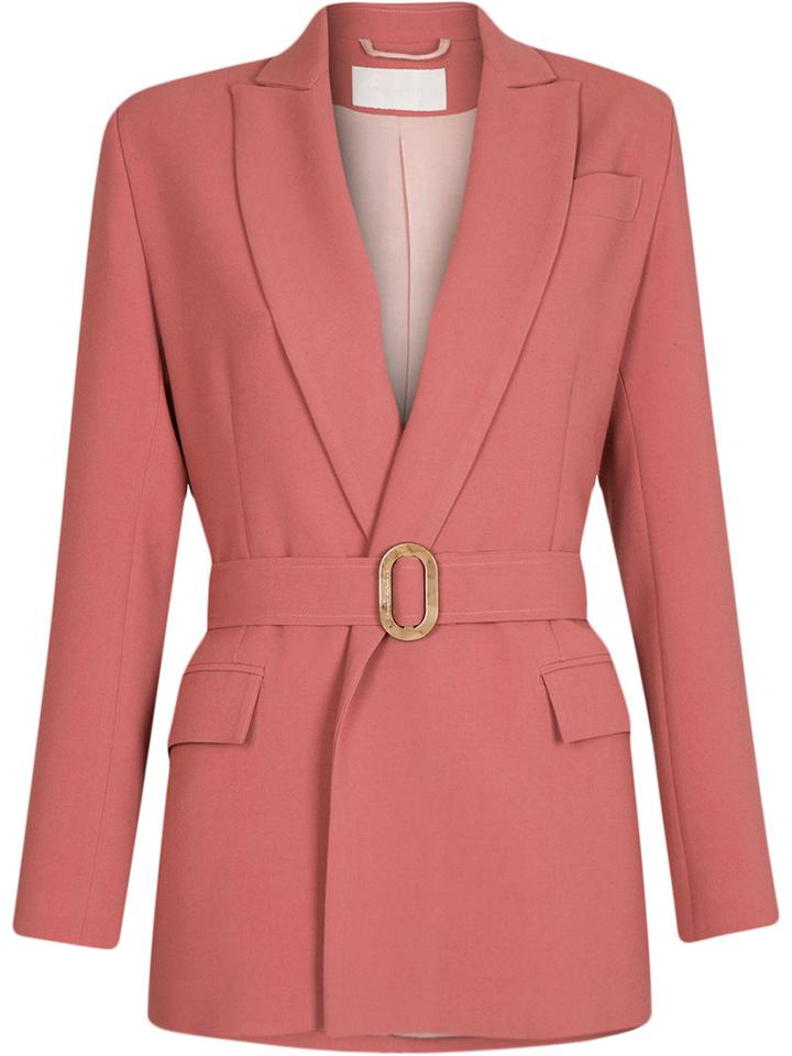 Lilly Sarti - Belted Coat - Women - Polyester/spandex/elastane/viscose - 40, Pink, Polyester/spandex/elastane/viscose
