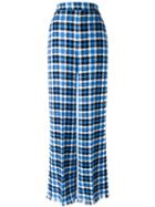 Msgm Checked Wide-leg Trousers