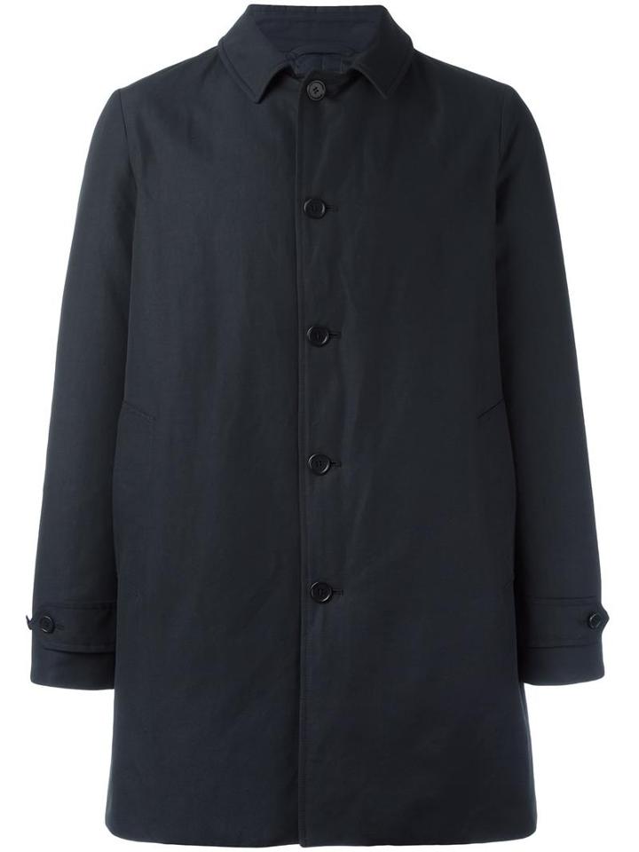 Aspesi Single Breasted Coat, Men's, Size: Xl, Blue, Cotton/polyester/polyamide