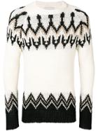 Laneus Fairisle Knit Sweater - Neutrals