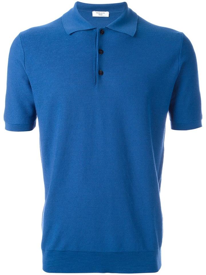 Fashion Clinic Timeless Knitted Polo Shirt, Men's, Size: 54, Blue, Wool