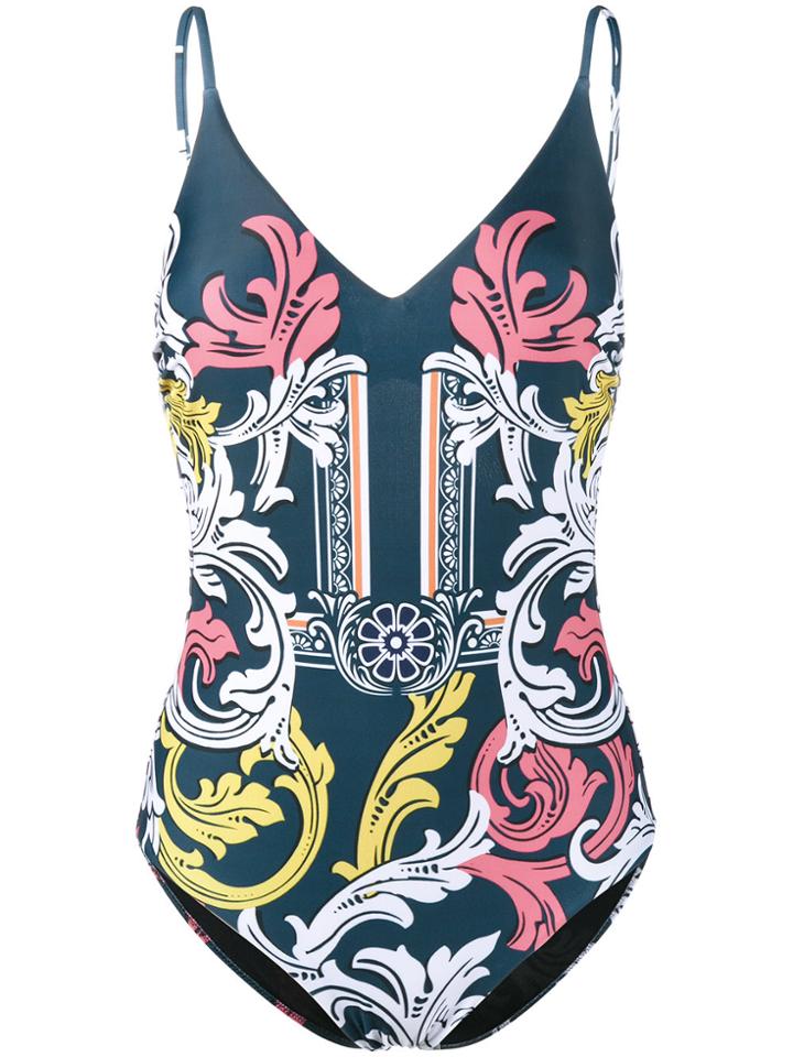 Mary Katrantzou Queen's Teal Swimsuit - Blue