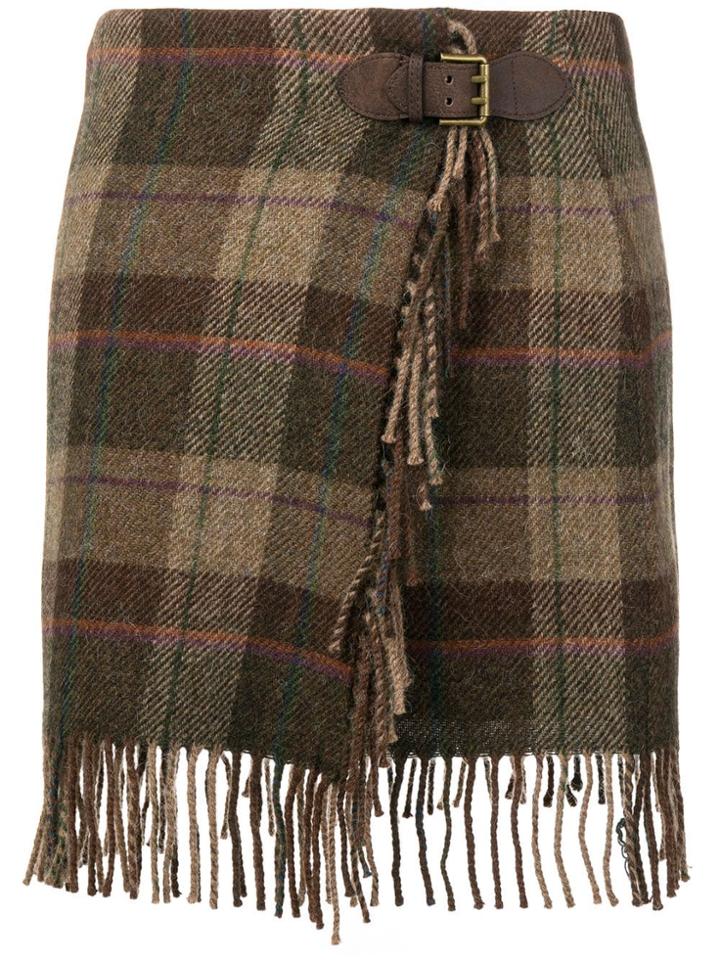 Polo Ralph Lauren Plaid Wrap Skirt - Brown