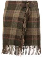 Polo Ralph Lauren Plaid Wrap Skirt - Brown