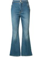 Ellery Flared Cropped Jeans, Women's, Size: 26, Blue, Cotton
