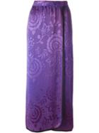 Yves Saint Laurent Vintage Satin Jacquard Skirt, Women's, Size: 36, Pink/purple