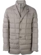 Herno Padded Quilt Effect Jacket, Men's, Size: 54, Grey, Polyamide/polyurethane/feather Down