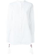 Ports 1961 Tassel Detail Shirt, Women's, Size: 36, White, Cotton