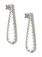 Colette 18kt White Gold Diamond Pearl Earrings - Silver