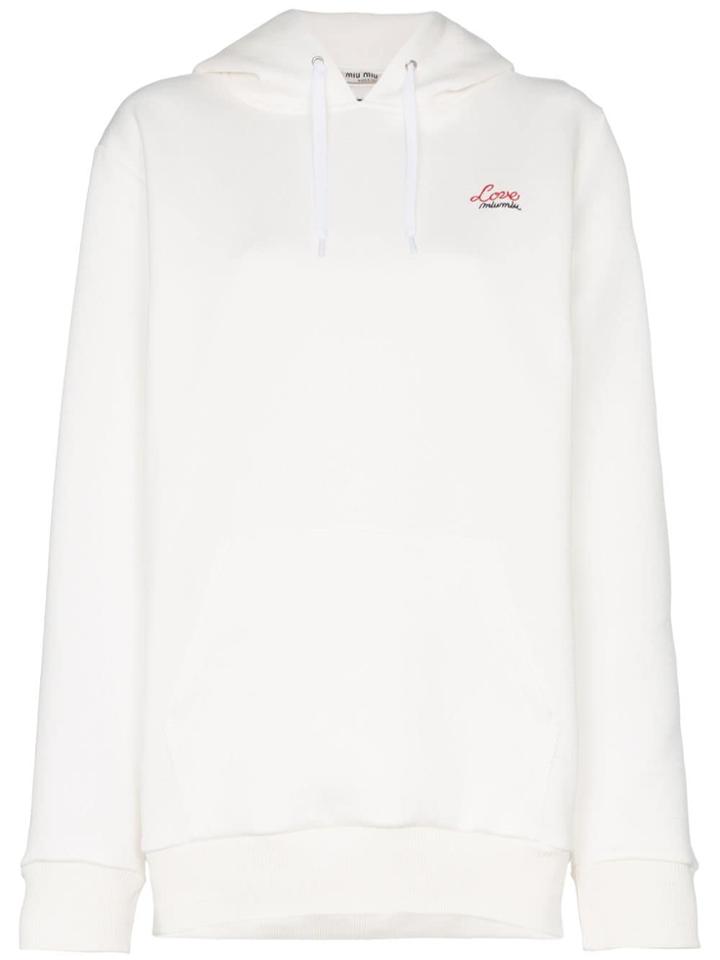 Miu Miu Floral Embroidered Jumper - White