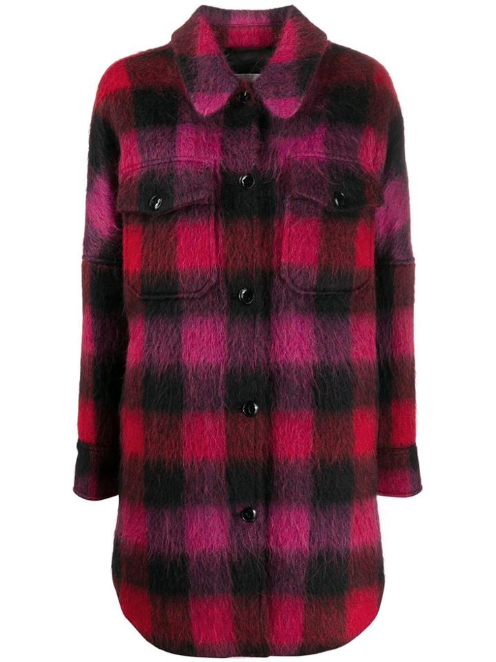 Woolrich Check Print Shirt Coat - Red