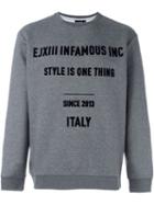 Ejxiii Flocked Logo Sweatshirt, Men's, Size: Xs, Grey, Cotton/polyester