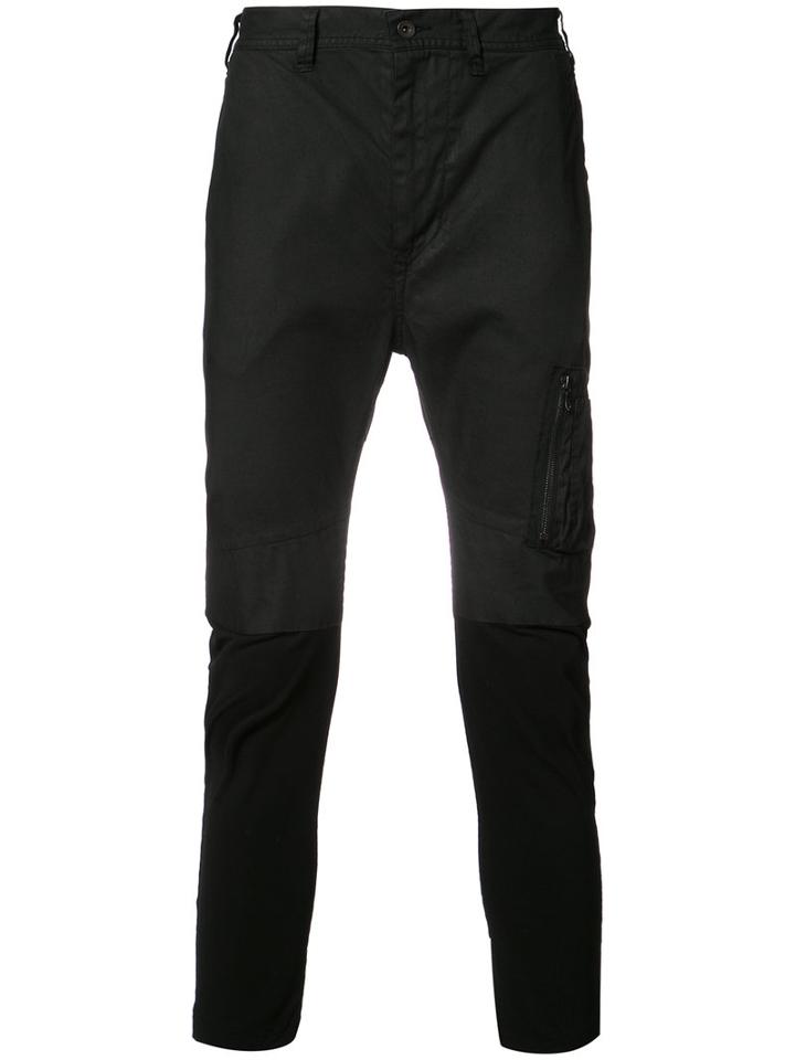 Julius - Zipped Pocket Cropped Trousers - Men - Cotton/polyurethane - 3, Black, Cotton/polyurethane
