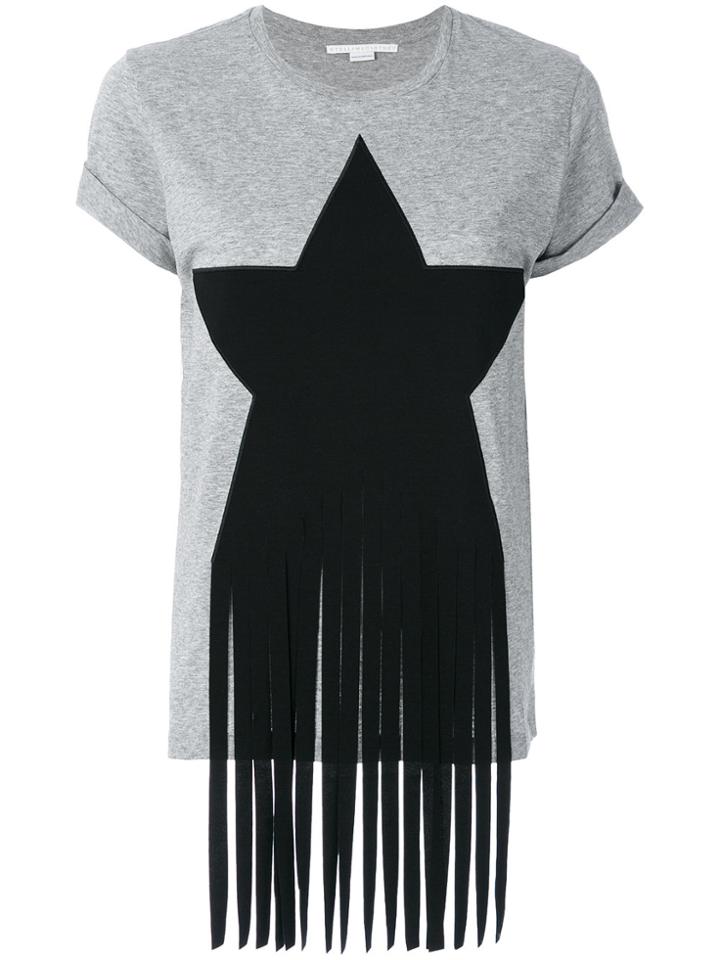 Stella Mccartney Fringe Star Detail T-shirt - Grey