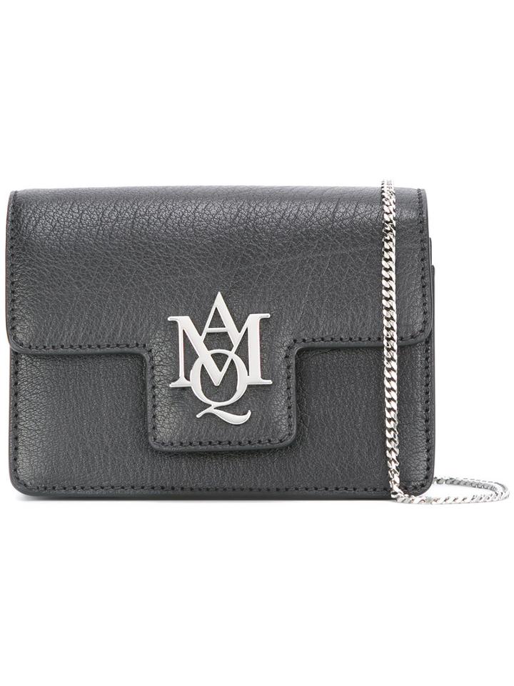 Alexander Mcqueen Insignia Satchel, Women's, Black, Buffalo Leather