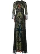 Etro Lace Panel Maxi Dress, Women's, Size: 42, Green, Silk/viscose/polyamide