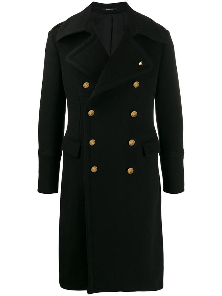 Tagliatore Double-breasted Military Coat - Black