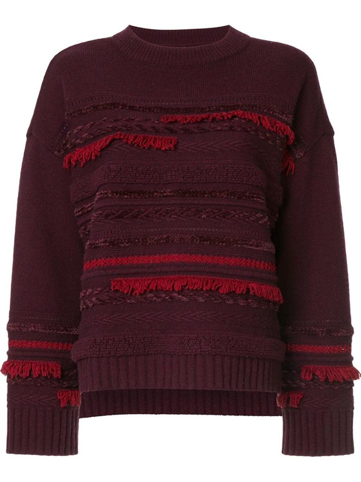 Coohem Tweed Knit Jumper - Red