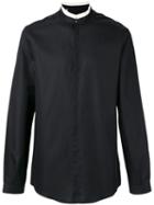 Dolce & Gabbana - Contrast Mandarin Collar Shirt - Men - Cotton/viscose - 38, Black, Cotton/viscose