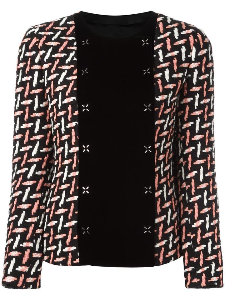 Giorgio Armani Patterned Blazer, Women's, Size: 44, Silk/virgin Wool/viscose/spandex/elastane