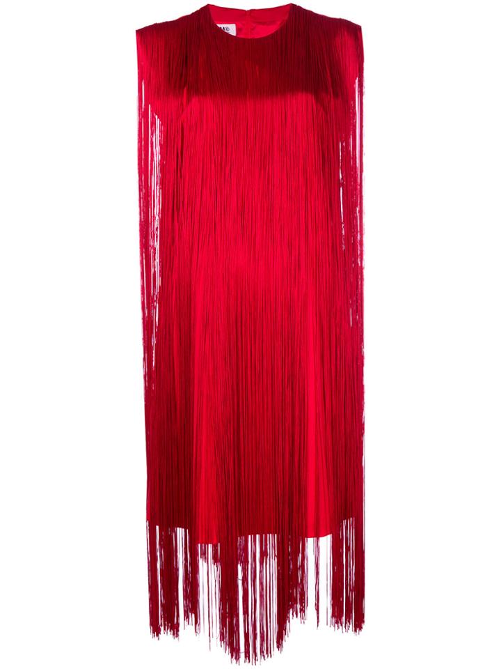 Mm6 Maison Margiela Fringed Shift Dress - Red