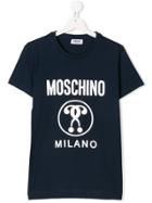 Moschino Kids Teen Logo Printed T-shirt - Blue