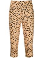 Nicholas Leopard Print Cropped Trousers - Yellow
