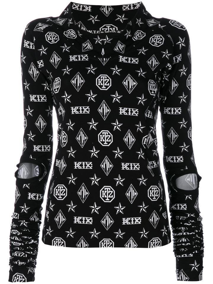 Ktz Logo Embroidered Top - Black