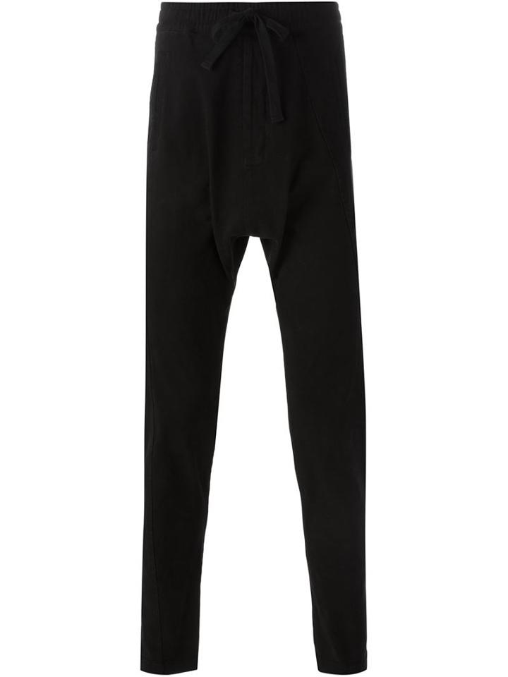 Bassike Drop Crotch Track Pants, Men's, Size: Medium, Black, Cotton/spandex/elastane