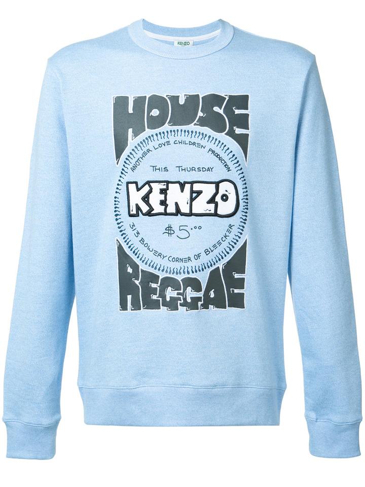 Kenzo Printed Sweater, Men's, Size: Xl, Blue, Cotton
