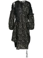 Renli Su Asymmetric Floral Dress - Black