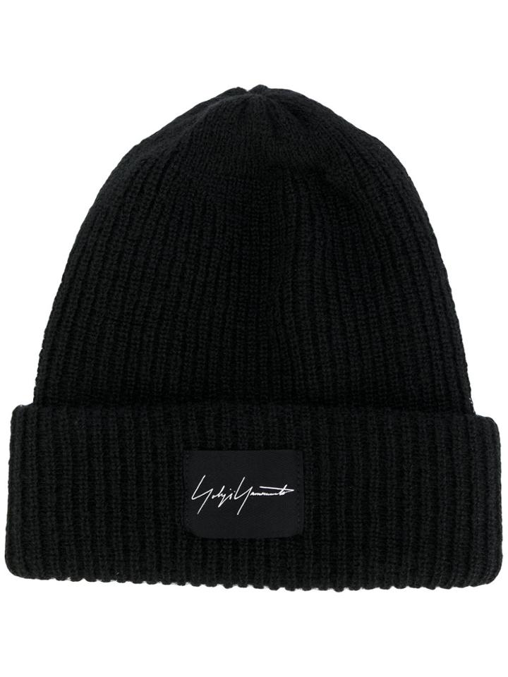 Yohji Yamamoto Logo Patch Beanie - Black