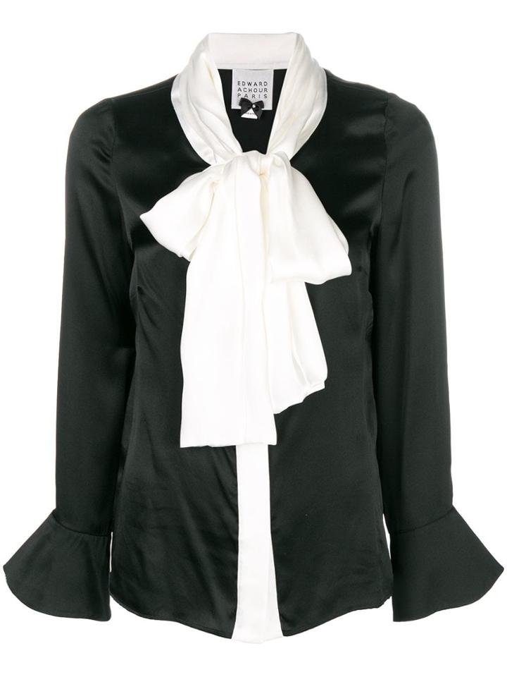 Edward Achour Paris Pussy Bow Blouse - Black