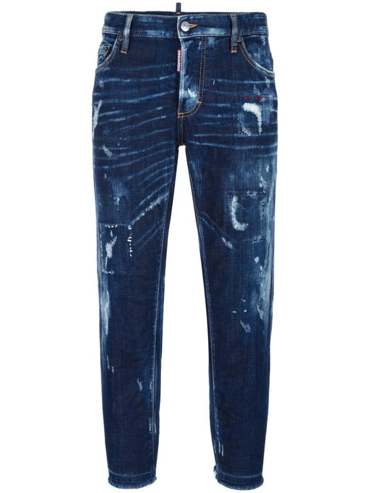 Dsquared2 Boyfriend Distressed Bleached Jeans - Blue
