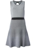 Emporio Armani Flared Dress, Women's, Size: 44, Black, Polyamide/viscose/spandex/elastane