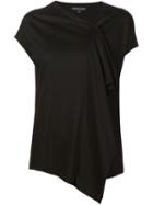 Alexandre Plokhov Draped Front T-shirt, Women's, Size: 38, Black, Cotton