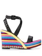 Philipp Plein Rainbow Platform Sandals - Black