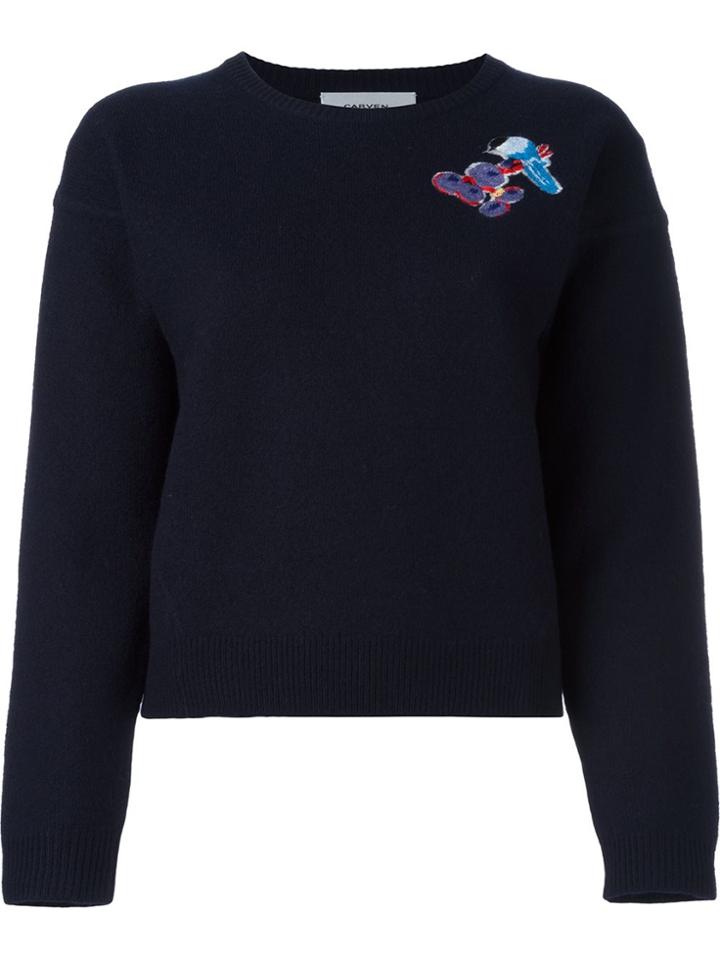Carven Logo Print Jumper - Blue