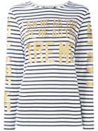 Each X Other - Stripe Gold Lettered Top - Women - Cotton - M, White, Cotton
