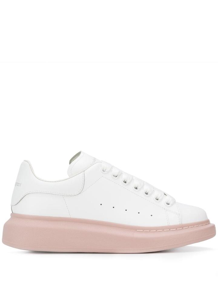 Alexander Mcqueen Oversized Contrast Sole Sneakers - White